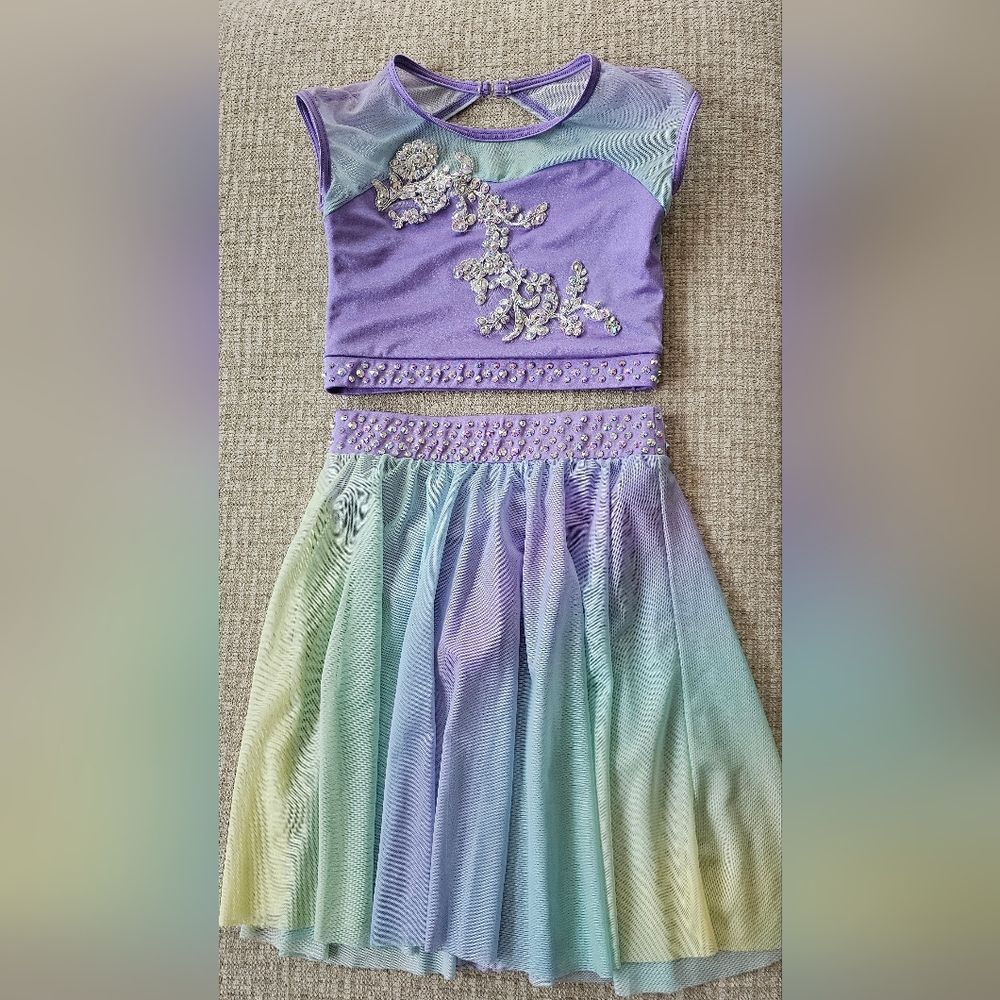 Weissman Purple Custom Rhinestone Dance Costume